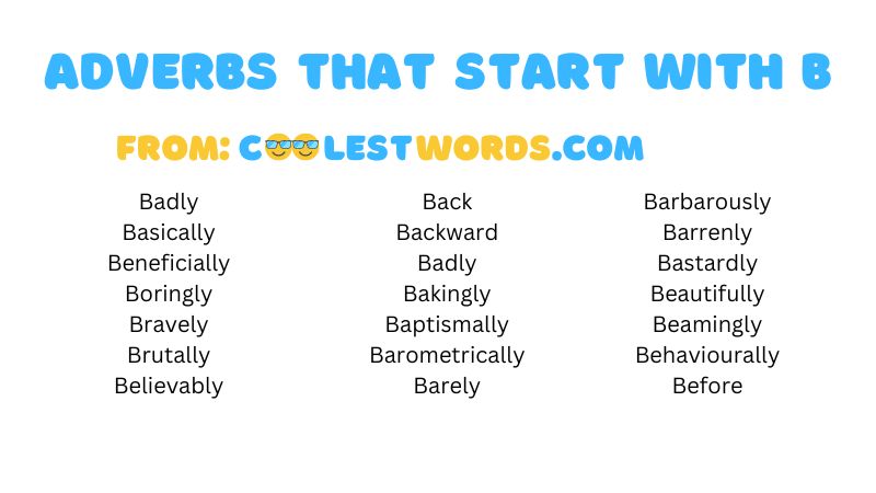 Adverbs That Start With B