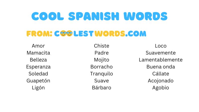  Cool Spanish Words 