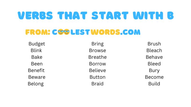 Verbs That Start With B