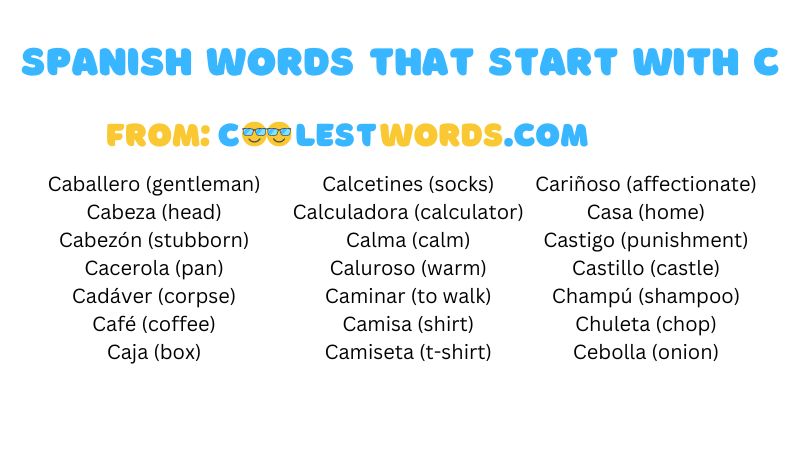 Spanish Words That Start With C